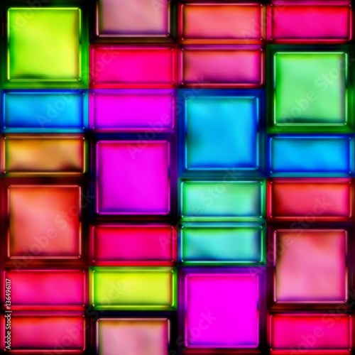 Bright repeating stained glass geometric pattern