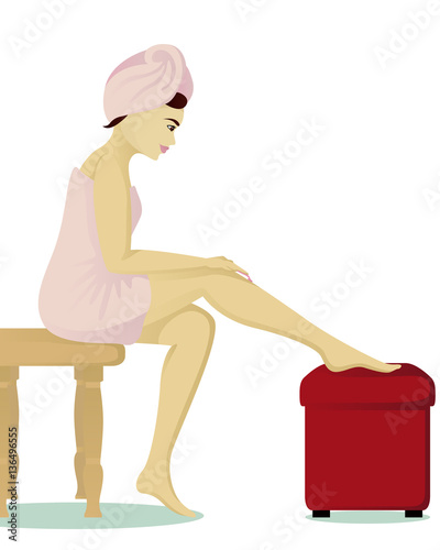 Girl shaving legs
