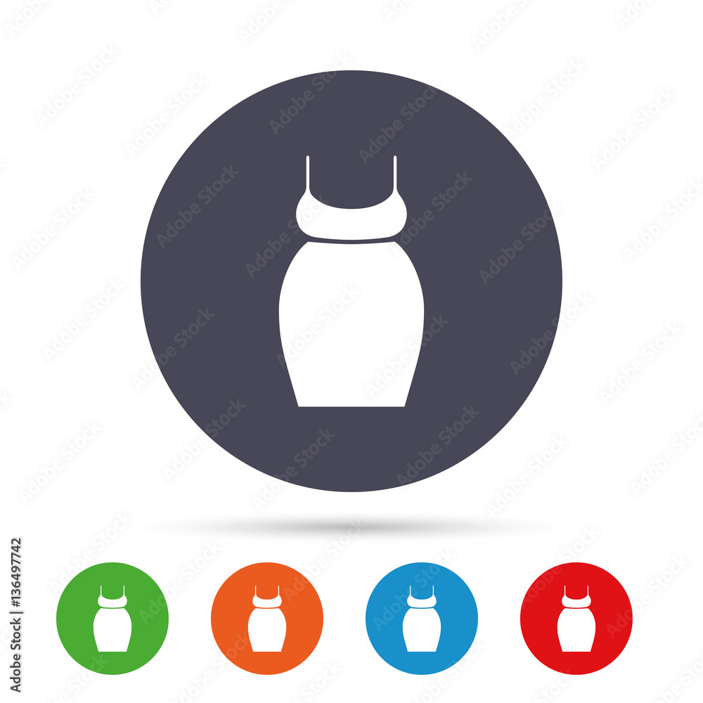 Pregnant woman dress sign icon. Maternity symbol. Pregnant woman dress sign icon. Maternity symbol.