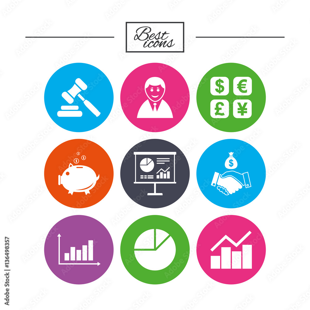 Money, cash and finance icons. Handshake sign.