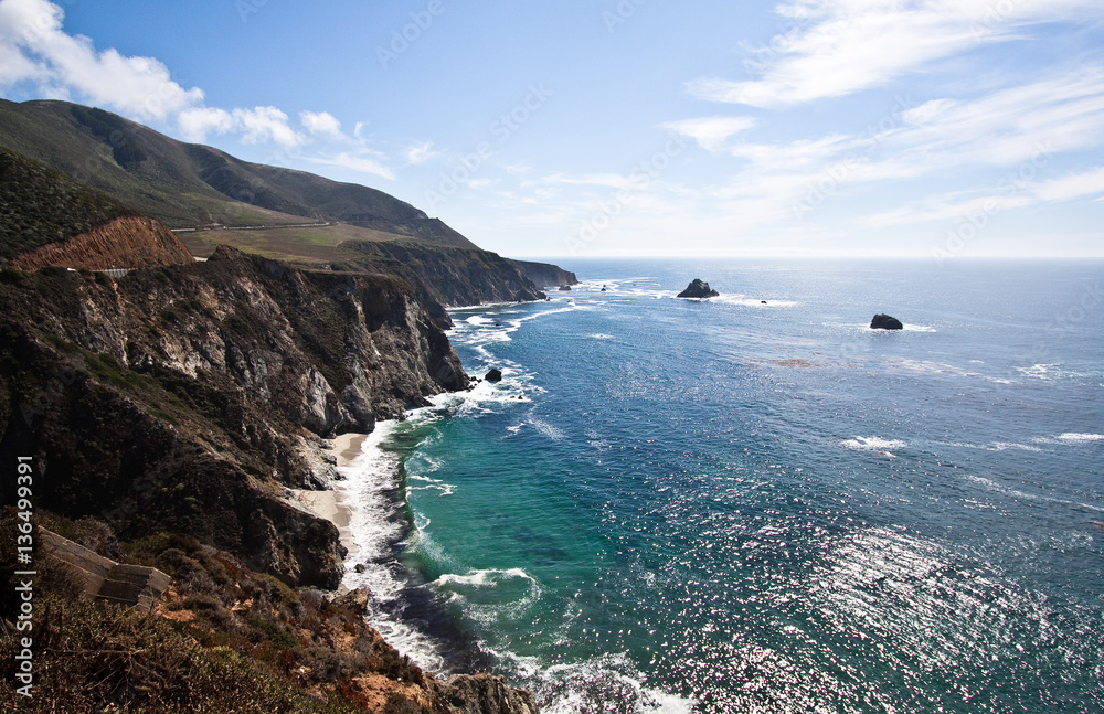 Fototapeta premium Plage sur la côte ouest des Etats-Unis