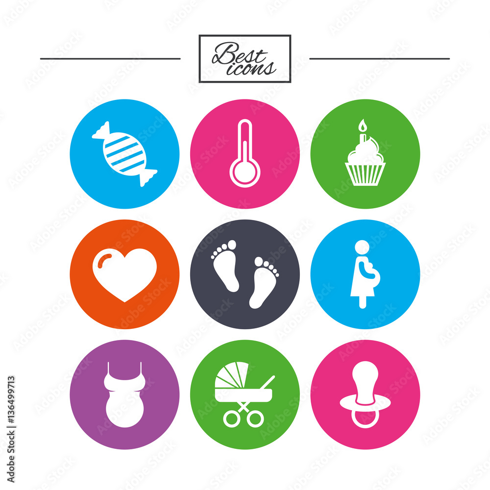 Pregnancy, maternity and baby care icons. Pregnancy, maternity and baby care icons.