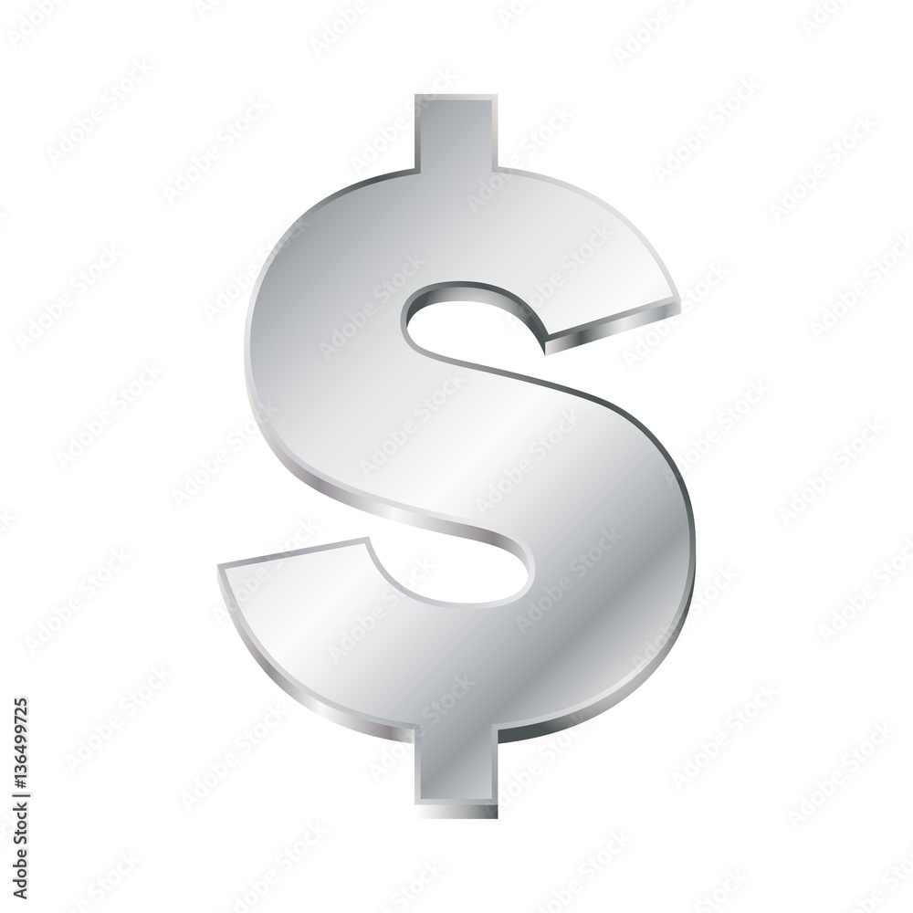 vector illustration of a silver dollar sign on white background vector illustration of a silver dollar sign on white background