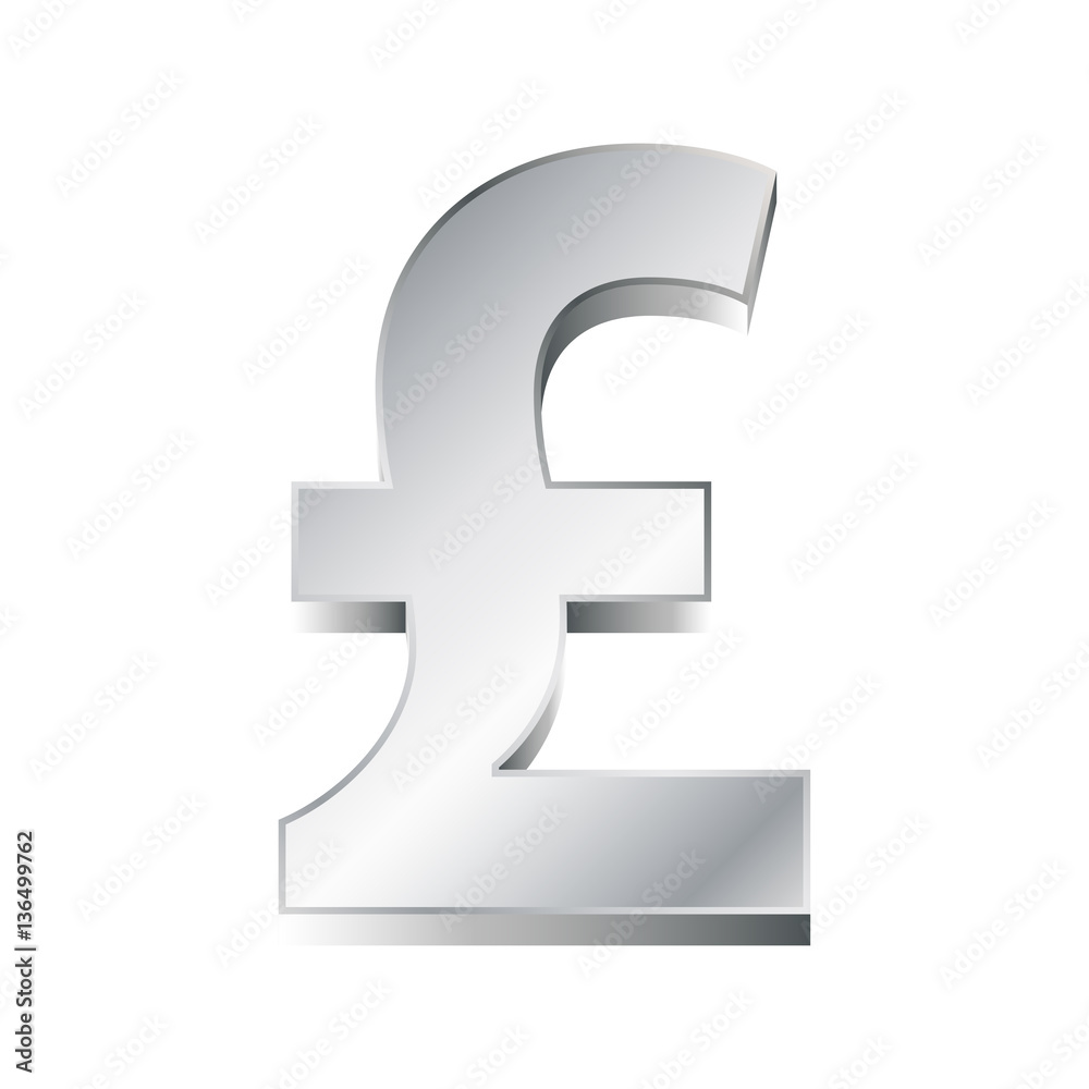 vector illustration of a silver pound sign on white background vector illustration of a silver pound sign on white background
