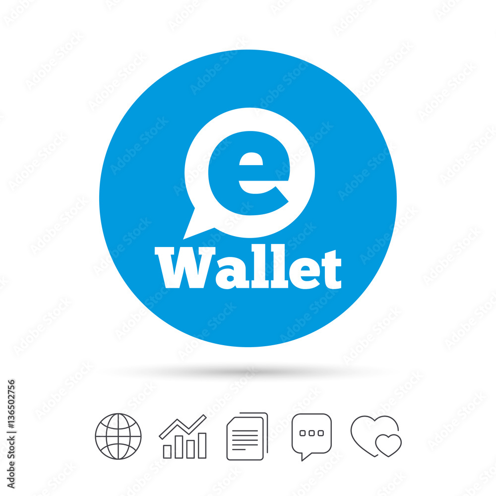 eWallet sign icon. Electronic wallet symbol. eWallet sign icon. Electronic wallet symbol.