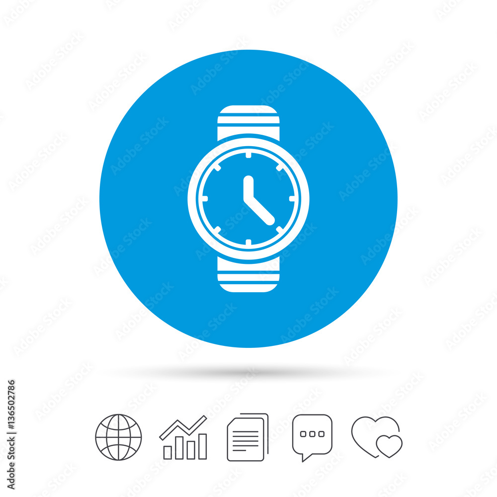 Wrist Watch sign icon. Mechanical clock symbol.