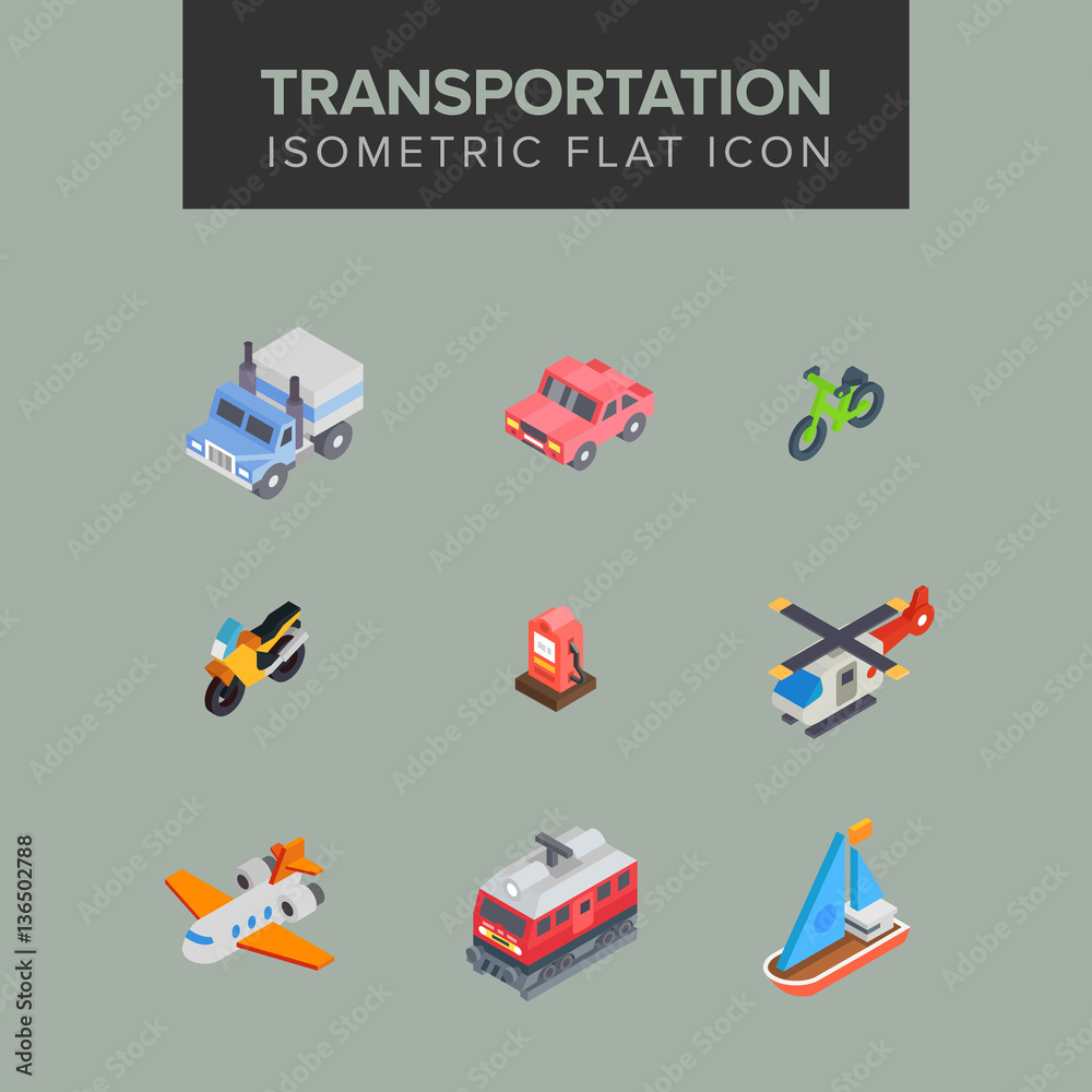 TRANSPORTATION isometric icon