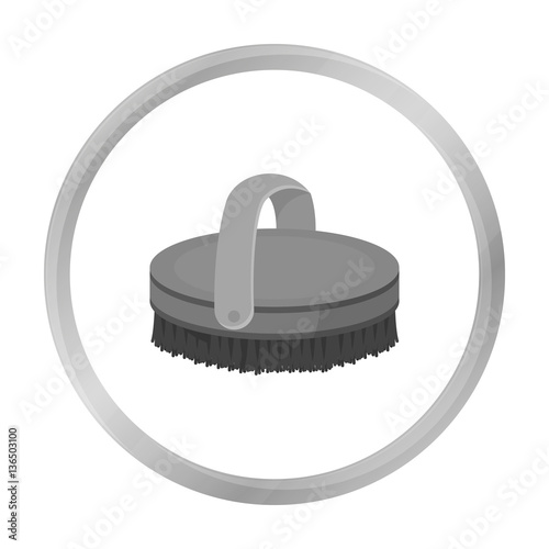 Horse body brush icon in monochrome style isolated on white background. Hippodrome and horse symbol stock vector illustration.