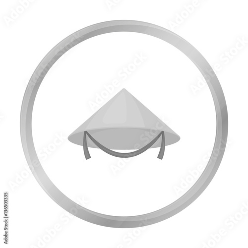 Conical hat icon in monochrome style isolated on white background. Hats symbol stock vector illustration.