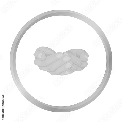 Ask for alms icon in monochrome style isolated on white background. Hand gestures symbol stock vector illustration.