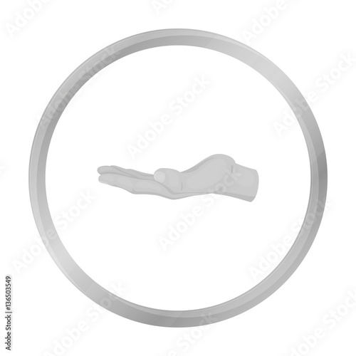 Ask for alms icon in monochrome style isolated on white background. Hand gestures symbol stock vector illustration.