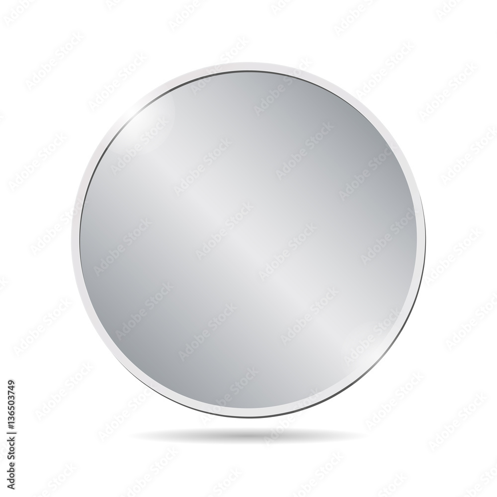 vector illustration of a blank silver coin on white background vector illustration of a blank silver coin on white background