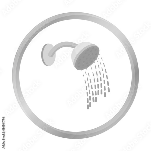 Shower icon in monochrome style isolated on white background. Hotel symbol stock vector illustration.
