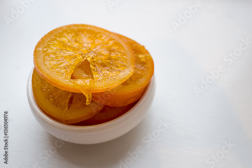 A stack of candied orange slices