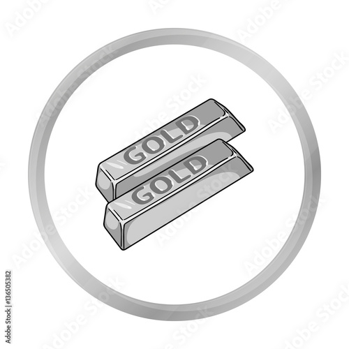 Golden bars icon in monochrome style isolated on white background. Money and finance symbol stock vector illustration.