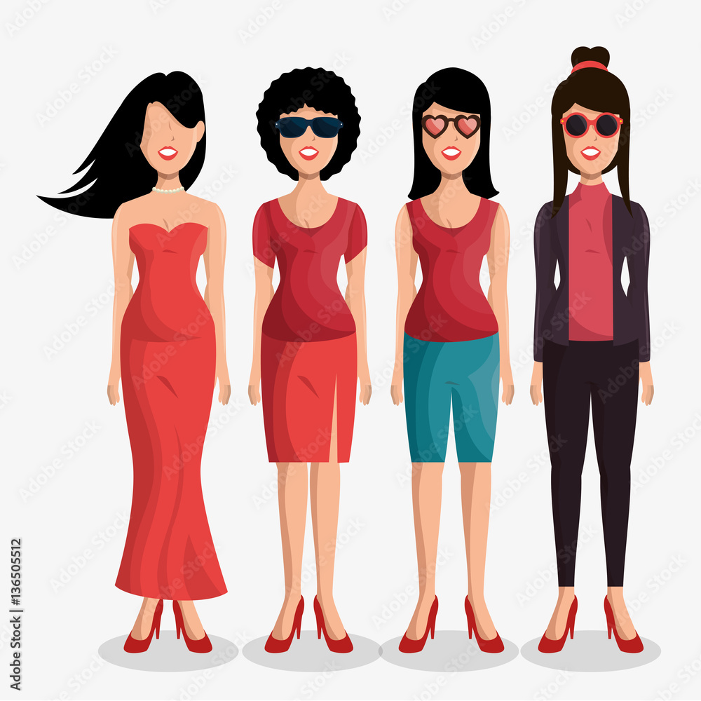 Fototapeta premium cute women avatar icon vector illustration design