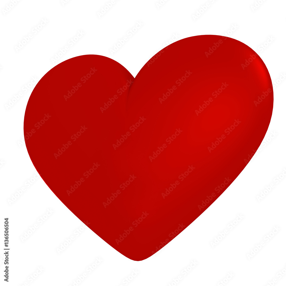 Isolated red heart symbol on a white background