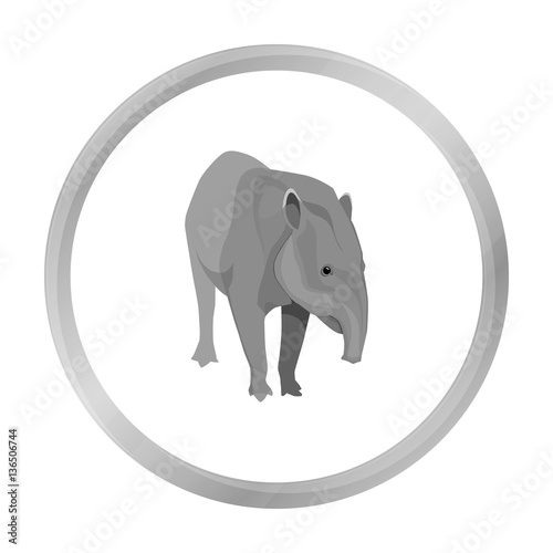 Mexican tapir icon in monochrome style isolated on white background. Mexico country symbol stock vector illustration.