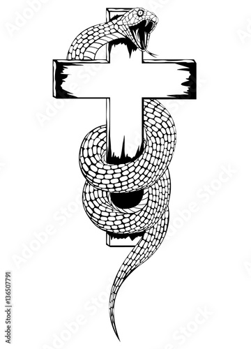 snake and cross