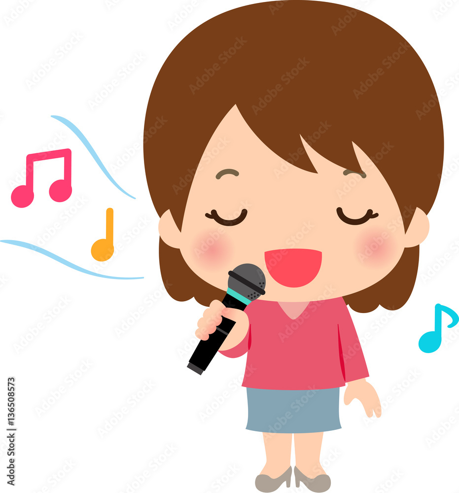 カラオケで歌う歌が上手い女性stock Vector Adobe Stock