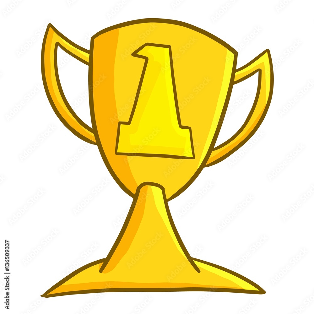 Funny yellow winner trophy - vector. Funny yellow winner trophy - vector.
