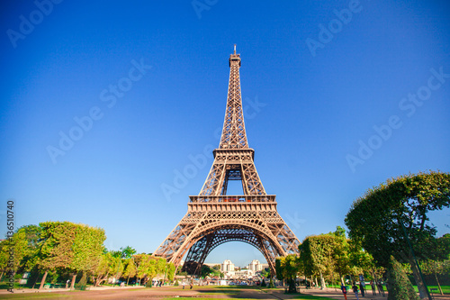 Beautiful view of Eiffel Tower in Paris