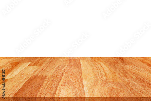 Wood table isolated on white background