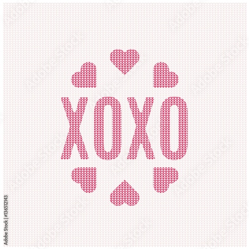 XOXO abbreviation means hugs and kisses on soft jumper pattern.