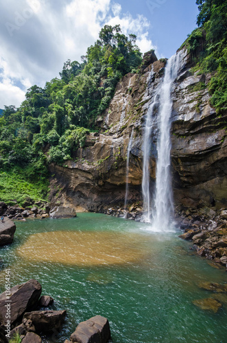 Aberdeen Falls is a picturesque 98 m high waterfall on the Kehelgamu River near Ginigathena, in the Nuwara Eliya District of Sri Lanka. photo