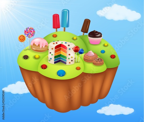 Cartoon fantasy candyland