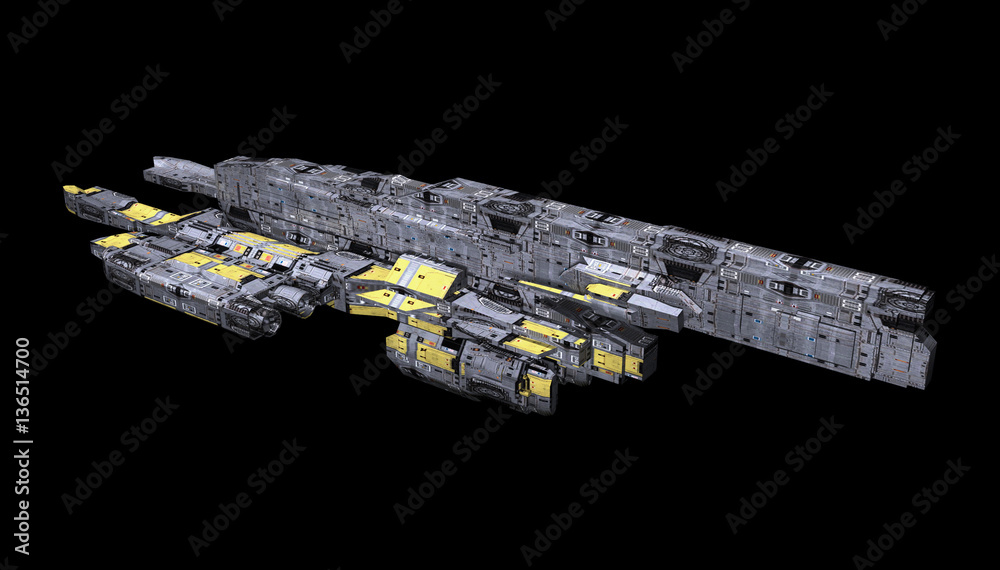 Spaceship isolated on a black background