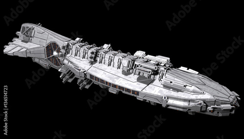 Foto Spaceship isolated on a black background