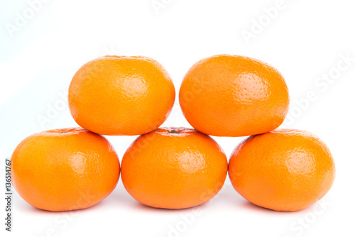 Mandarin orange on white background