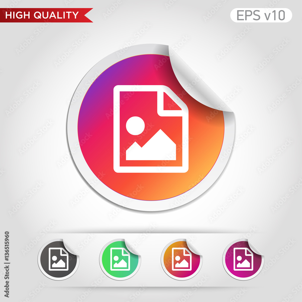 Image file icon. Button with image file icon. Modern UI vector. Image file icon. Button with image file icon. Modern UI vector.