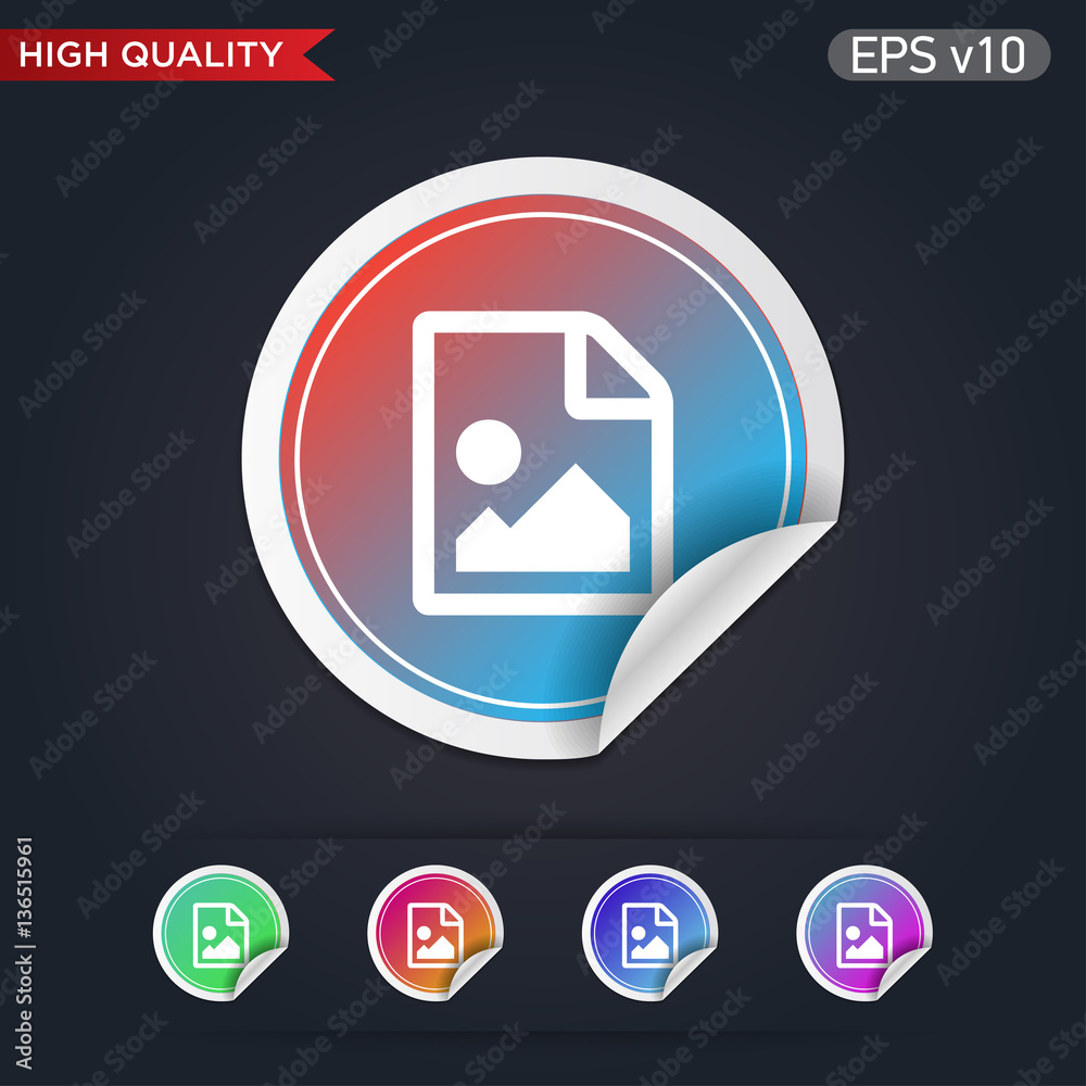 Image file icon. Button with image file icon. Modern UI vector. Image file icon. Button with image file icon. Modern UI vector.