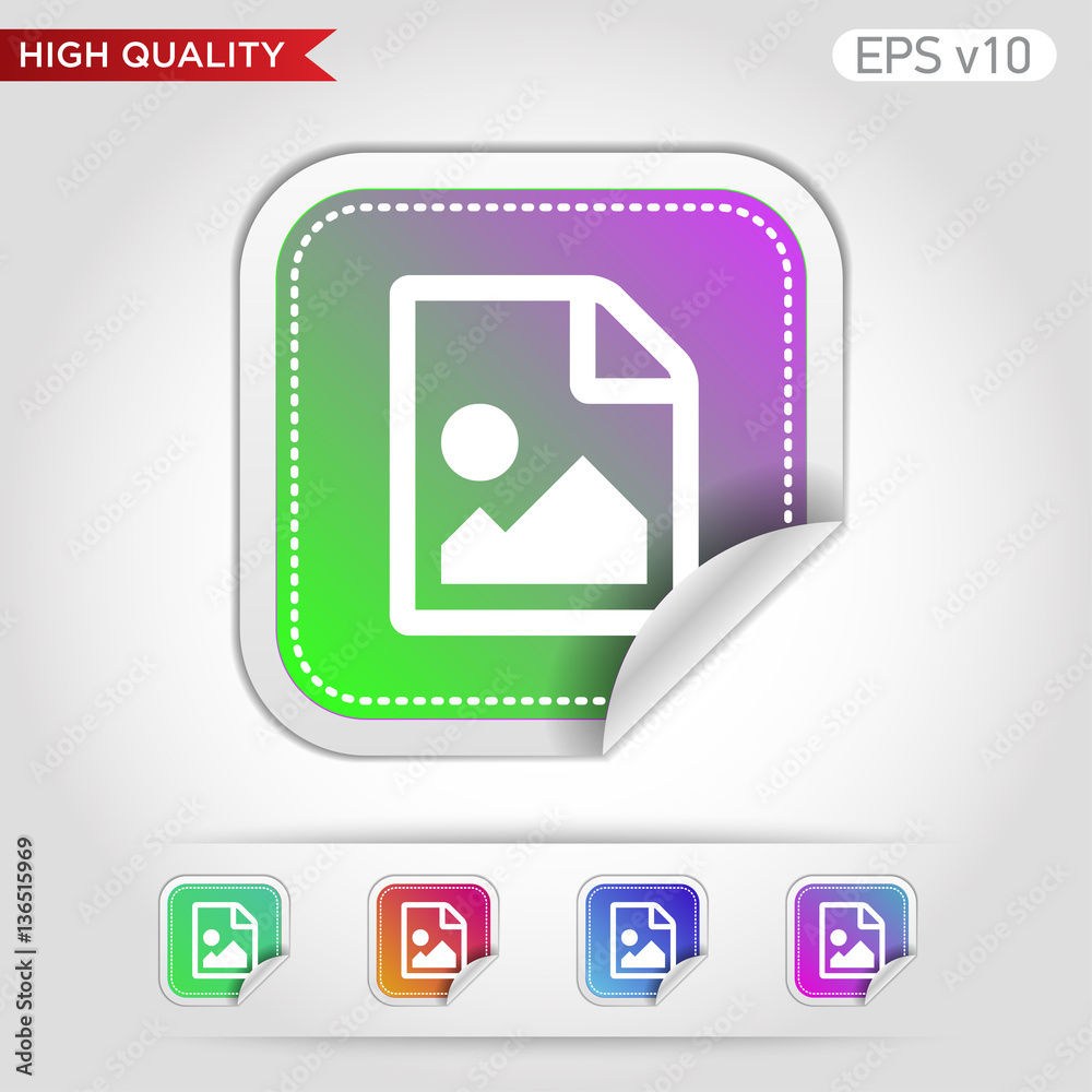 Image file icon. Button with image file icon. Modern UI vector. Image file icon. Button with image file icon. Modern UI vector.