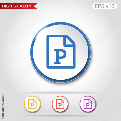 Picture icon. Button with picture file icon. Modern UI vector.