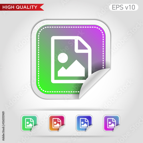 Image file icon. Button with image file icon. Modern UI vector.