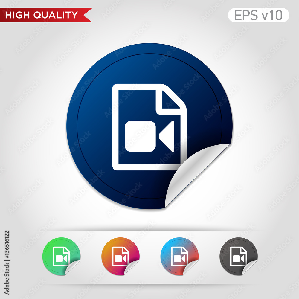 Video file icon. Button with video file icon. Modern UI vector. Video file icon. Button with video file icon. Modern UI vector.