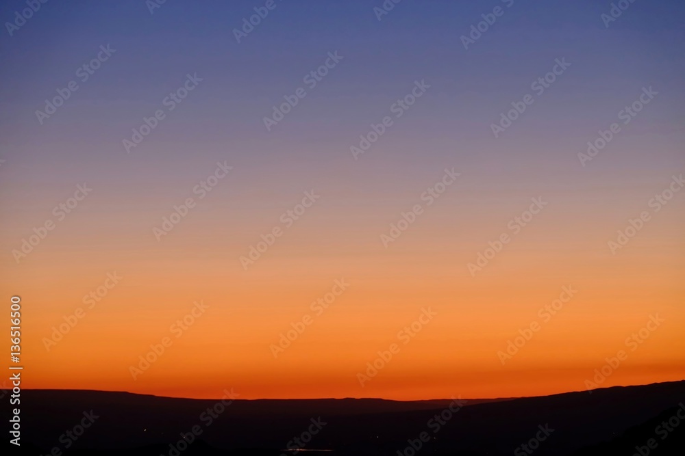 Sunset sky over Gannison Canyon. Colorado. United States.