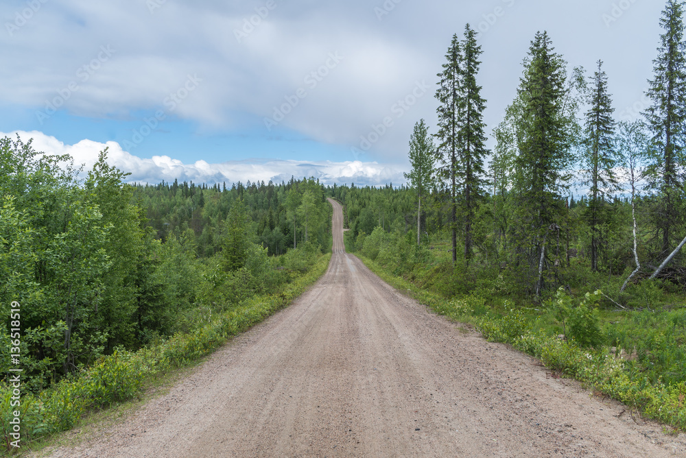 Empty gravel road