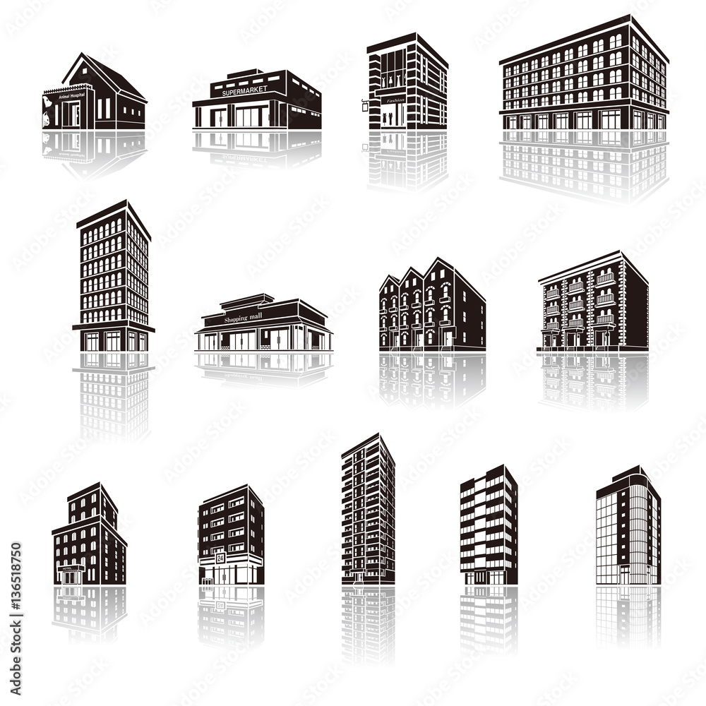 建物の影のイラスト 立体図形 Stock Vector Adobe Stock