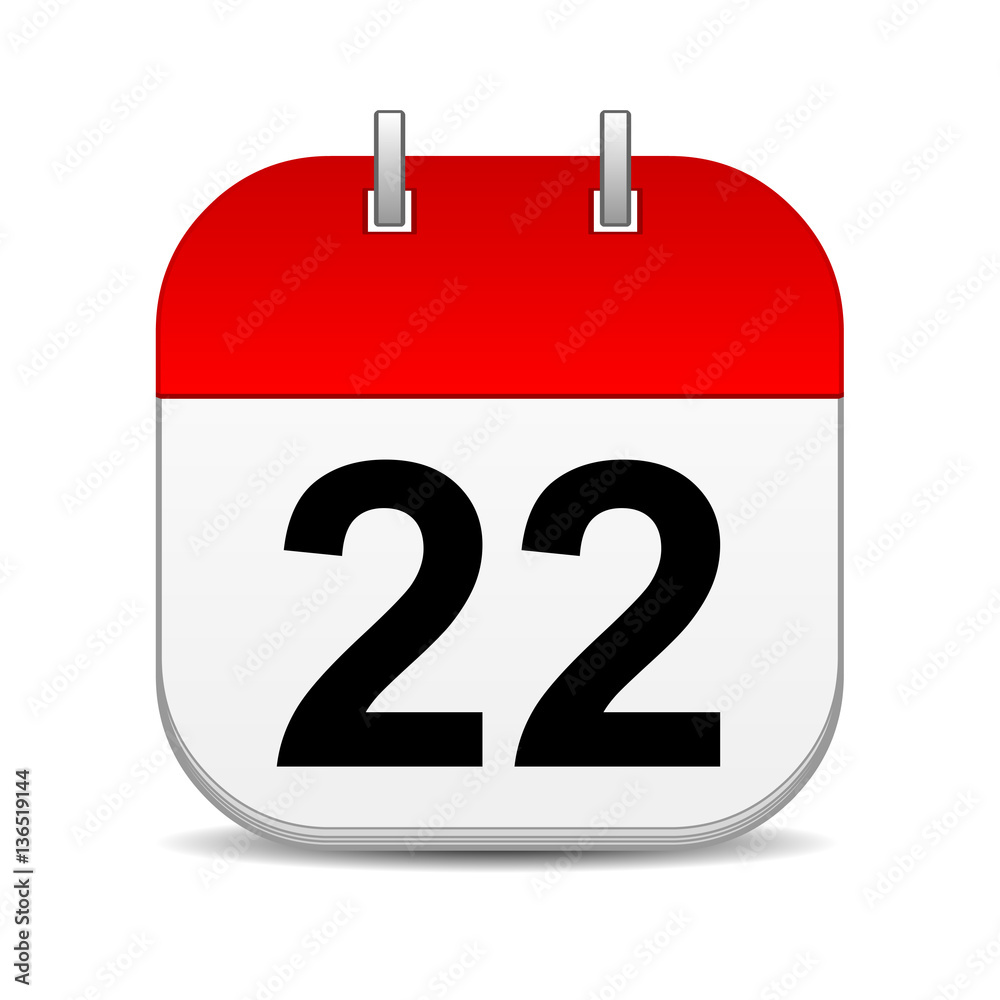 22 on blank calendar icon Stock Illustration | Adobe Stock