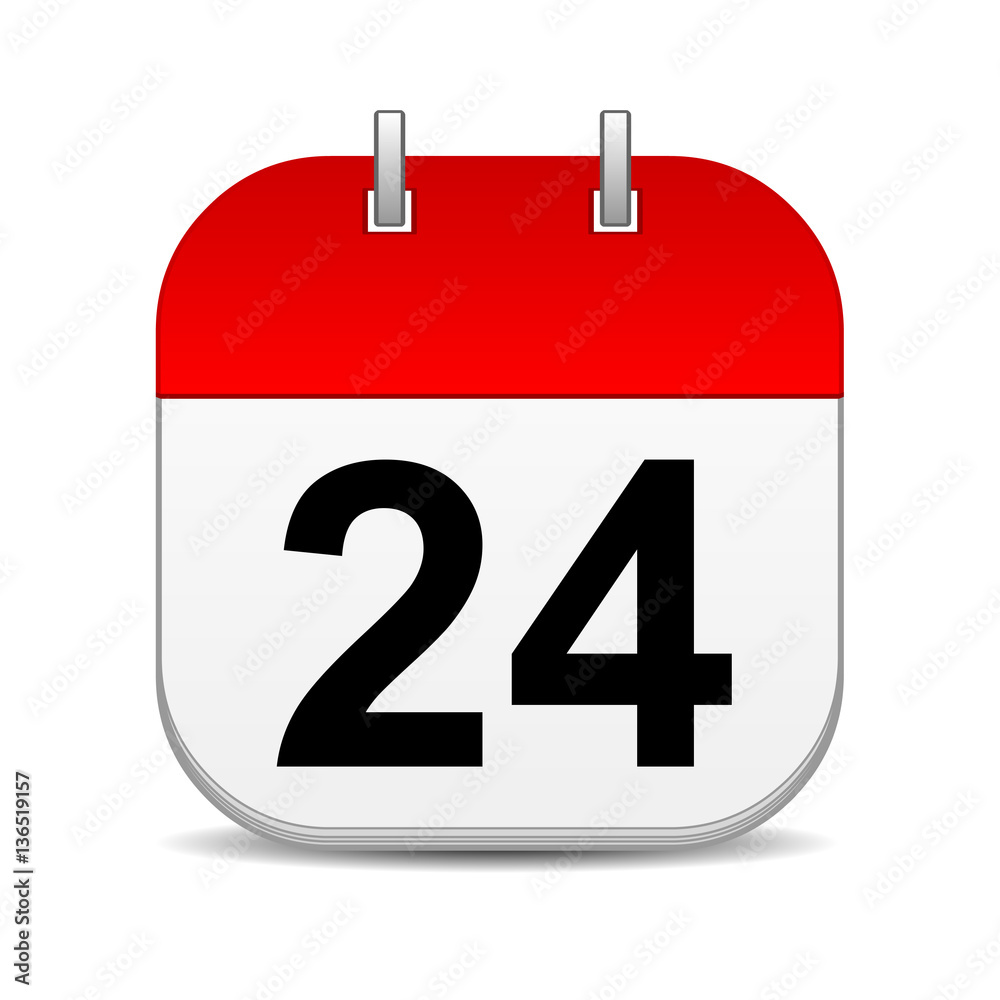 24 on blank calendar icon 24 on blank calendar icon