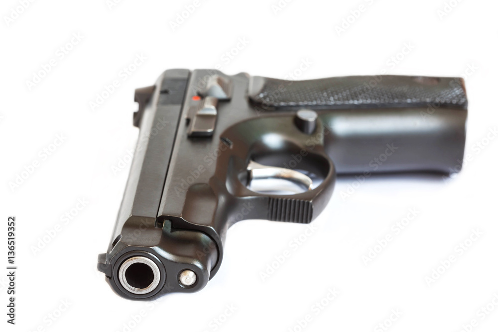 automatic pistol  handgun weapon isolated on white background