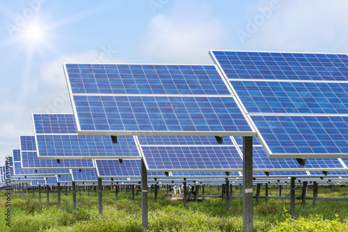solar cells photovoltaics in solar power station alternative renewable energy from natural