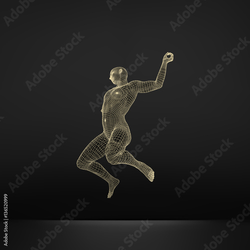 Man Falls Down from a Height. Man Fall on a Jump.