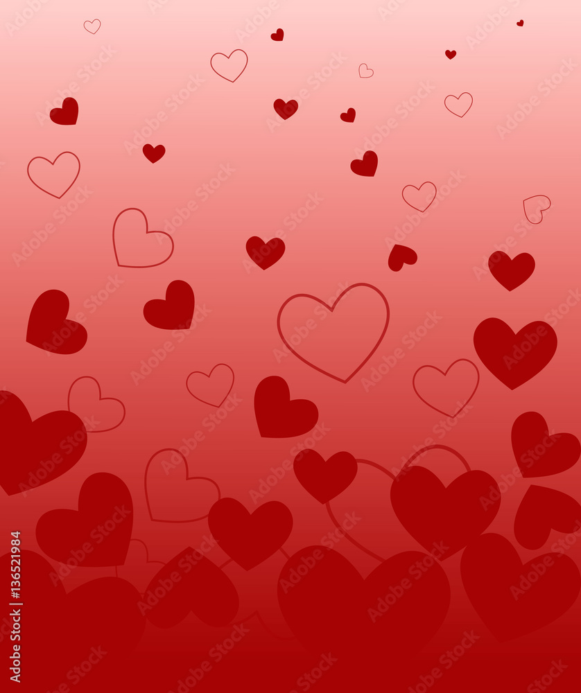 vector background with hearts,
Valentine's Day

