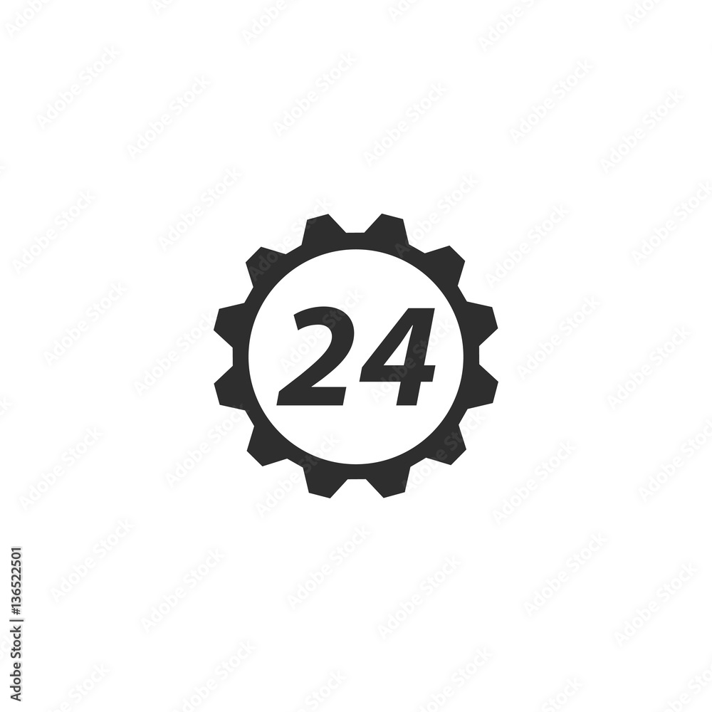 24 hour service - vector icon. 24 hour service - vector icon.