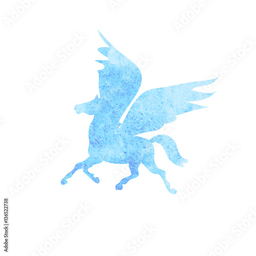 Pegasus  watercolor silhouettes icon  